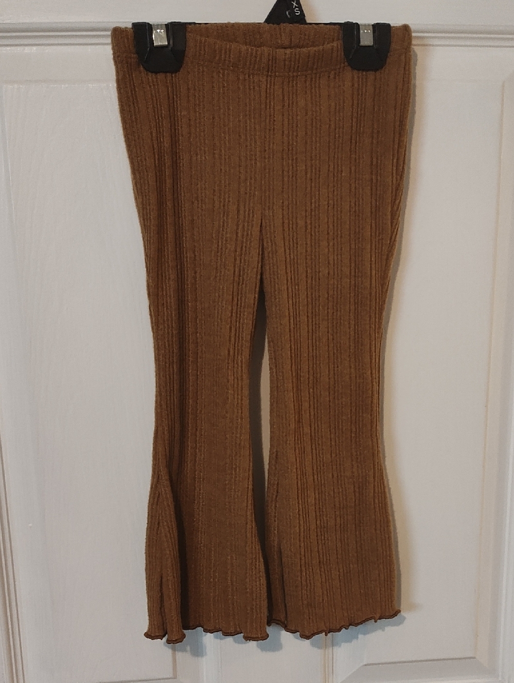 Cozy Ribbed Flared Leggings For Toddler Girls